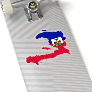 Haiti Outline Map Flag Sticker - Etsy