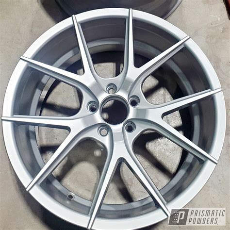 19 Aluminum Wheels Finished In Satin Silver And Casper Clear Prismatic Powders