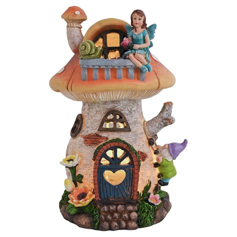 Buy Teresa S Collections Mushroom Fairy House Garden Statue With Solar