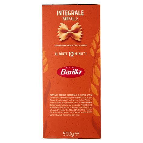 Barilla Pasta Integrale Farfalle Grano Italiano G Carrefour