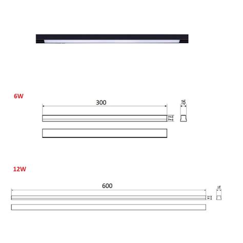 OXYLED MICROLINE LINEA 30 60cm Lampa Liniowa LED 3000K 4000K 6W 12W