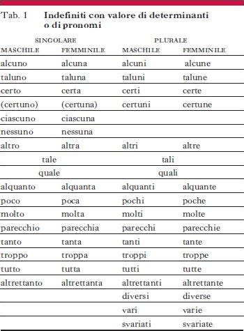 Indefiniti Aggettivi E Pronomi Enciclopedia Treccani