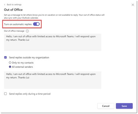 How To Turn Off Out Of Office In Microsoft Teams