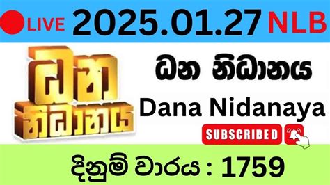 Dhana Nidanaya 1759 2025 01 27 Lottery Results Lotherai Dinum Anka 1759