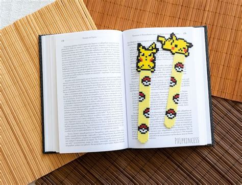 Pikachu Bookmark Pixel Art Pokemon Hama Perler Beads Reading Etsy