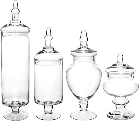 Large Clear Glass Lid Apothecary Jars Candy Buffet Wedding Centerpie