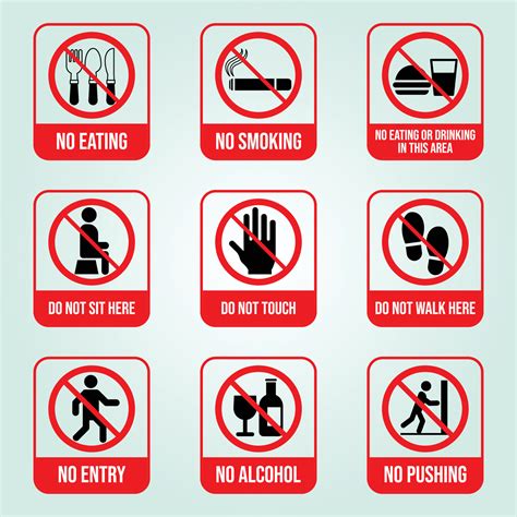 Prohibition Signs That We See In Workplaces Or Public Places 18769851