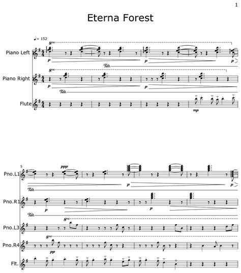 Eterna Forest Sheet Music For Piano Flute Closed Hi Hat Acoustic