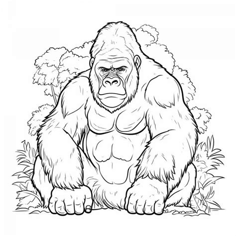 Gorila | Dibujos para imprimir y colorear (gratis) - Kokoprint.com