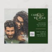 Budget Photo Wedding Invitation Save Date QR Code | Zazzle