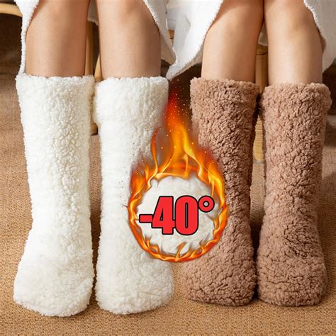 Chaussettes En Cachemire Thermique Tiss Es Paisses Pour Femmes