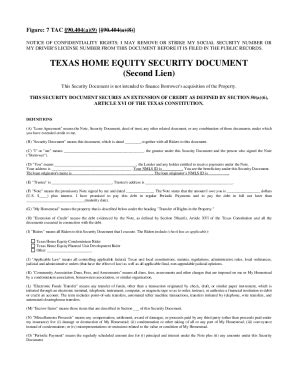 Fillable Online Texas Home Equity Security Document Second Fax