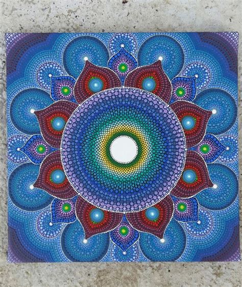 lotus flower mandala painting  canvas