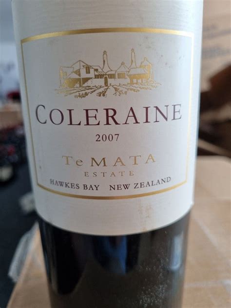 2007 Te Mata Estate Coleraine New Zealand North Island Hawke S Bay