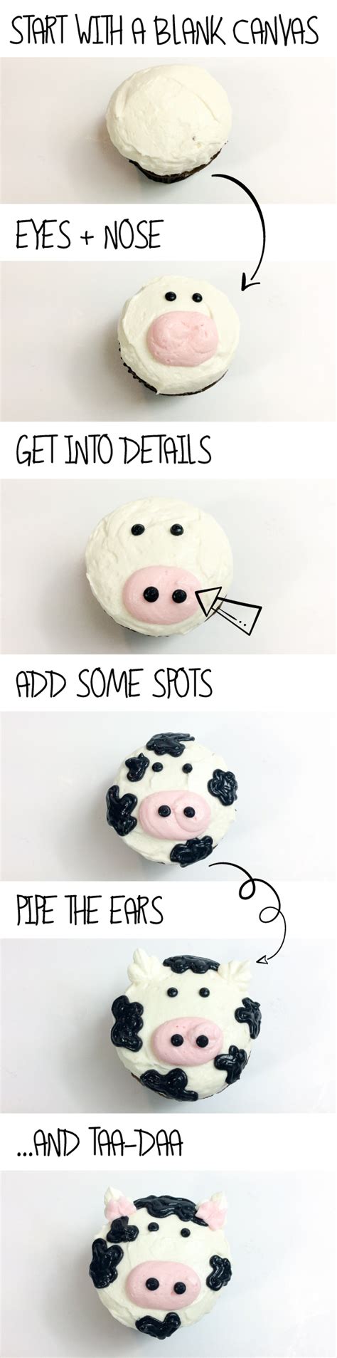 The Cutest Moo Cow Cupcake For A Barnyard Themed Party