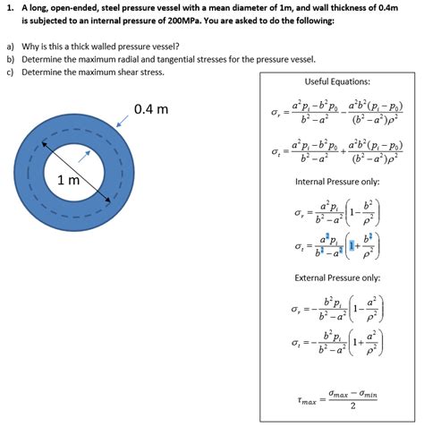 Thick Walled Pressure Vessel Equations Thickness Calculation For