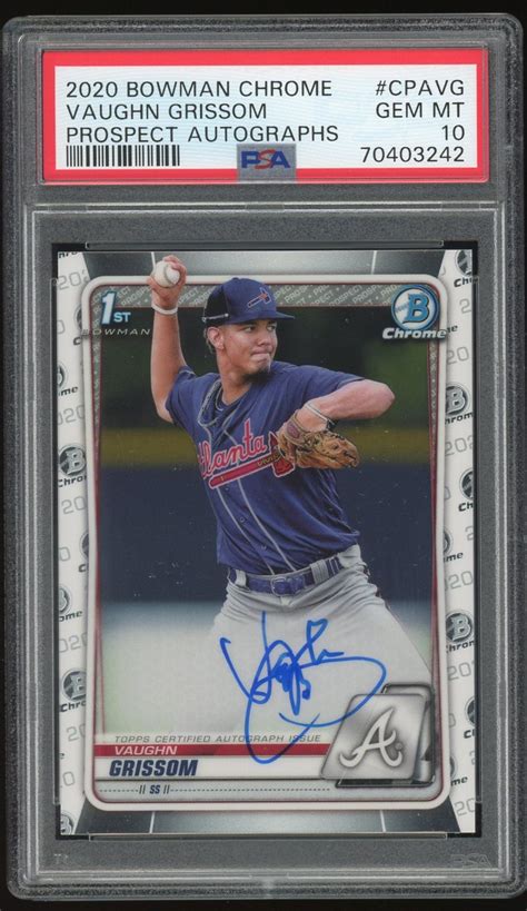 2020 1st Bowman Chrome Vaughn Grissom Auto Rookie CPAVG RC PSA 10