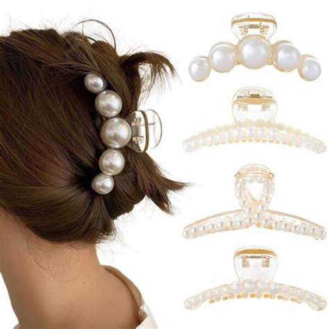 White Large Pearl Hair Claw Buy New Premium Up To 70 Off