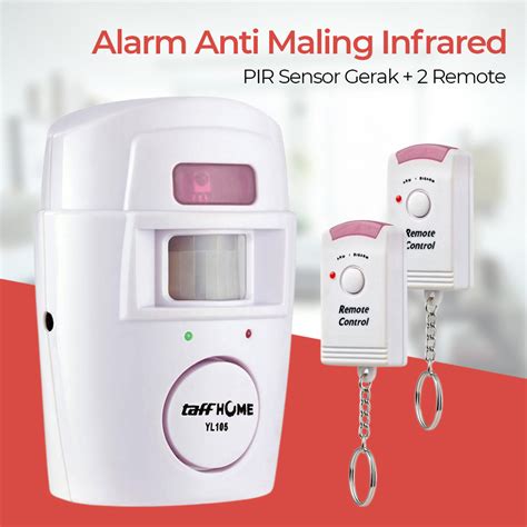 Taffhome Alarm Anti Maling Sensor Gerak Infrared Pir Db Remot