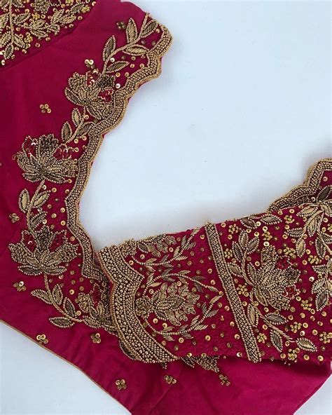 Aari Work Hand Work Design Maggam Work Bridal Blouse Designs