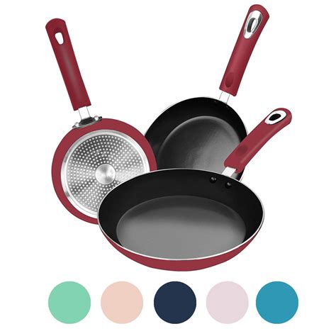 Kitchen Nonstick Frying Pan Set, 3 Piece Pan Set Non Stick Skillets Set, 8 Inches, 9.5 Inches ...