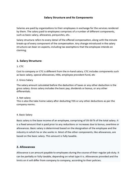 Salary Structure and its Components | PDF