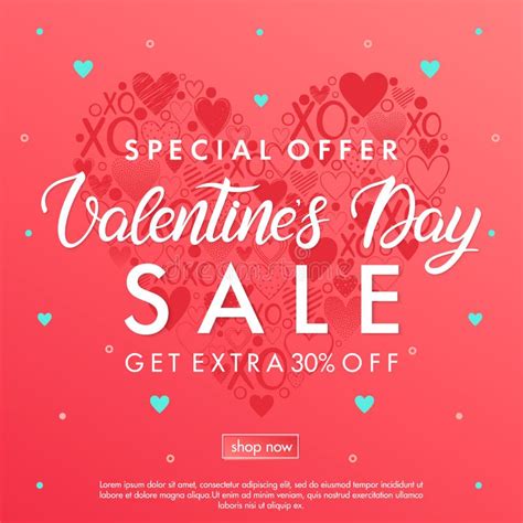 Vector Valentines Day Promotion Stock Vector Illustration Of Heart