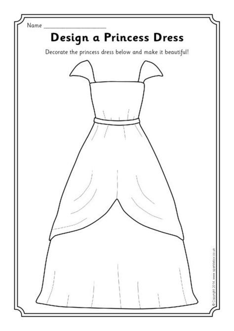 Design A Princess Dress Worksheet Sb10670 Sparklebox Princess