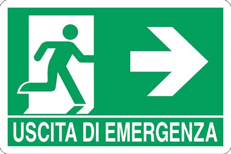 Cartello Alluminio X Cm Uscita Di Emergenza A Destra Cartelli