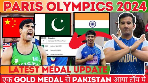 Latest Medal Tally After Javelin Throw Event