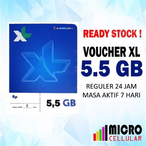 Jual Voucher Kuota XL 5 5 GB 7 Hari Reguler 24 Jam Termasuk Bonus