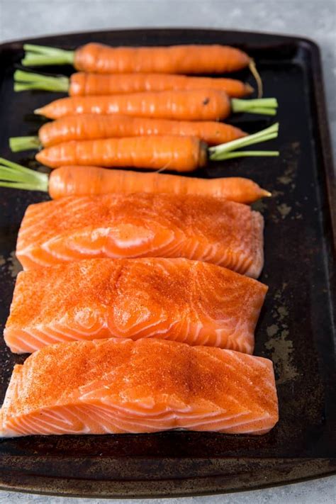 Sheet Pan Pesto Salmon And Carrots The Roasted Root