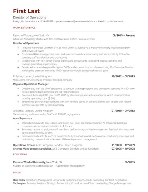 4 Director of Operations Resume Examples for 2023 | Resume Worded