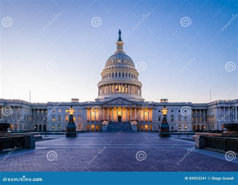 United States Capitol Building At Sunset Washington Dc Usa Stock