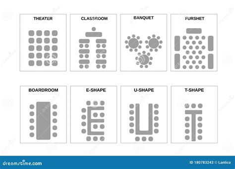 A Set Of Schemes For Arranging Seats The Chairs And The Tables In