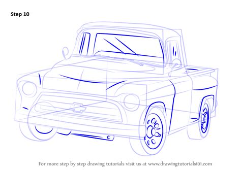 Step By Step How To Draw A 1955 Chevy Truck Chevy Trucks 1955 Chevy