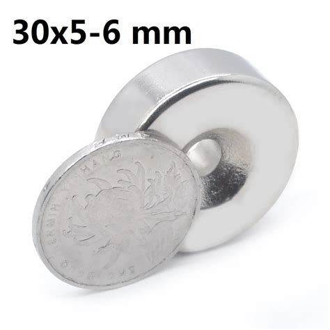 Pcs X Neodymium Magnet Mm X Mm Hole Mm Ndfeb N Round