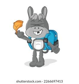 Donkey Goes School Vector Cartoon Character Stock Vector (Royalty Free ...