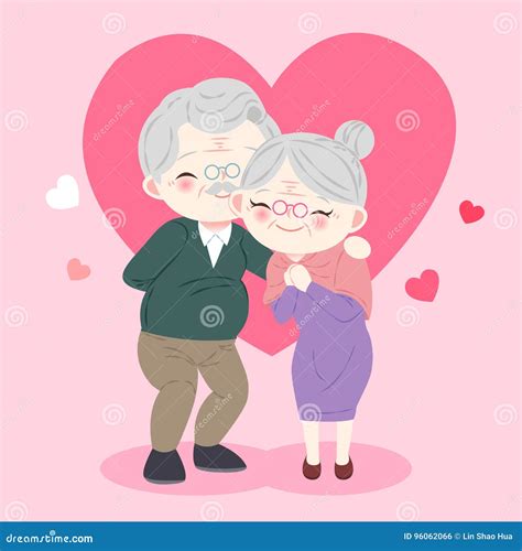 Cartoon Old Couple Holdng Crutch Vector Illustration | CartoonDealer.com #77110738