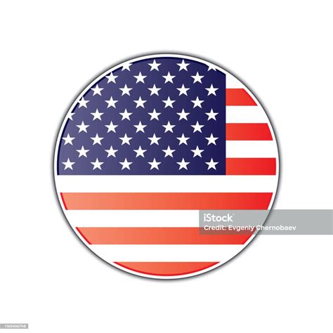 Bendera Amerika Bulat Mengkilap Lencana Ilustrasi Stok Unduh Gambar Sekarang Amerika Serikat