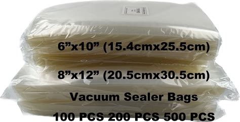 500 Quart Vacuum Sealer Bags 8x12 6x10 Embossed Food Saver Storage