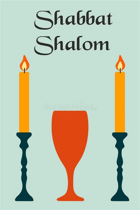 Shabbat Shalom Candles Stock Illustrations 81 Shabbat Shalom Candles