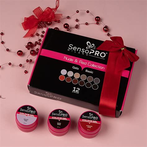 Set Geluri UV Colorate SensoPRO Milano Nude Red Collection