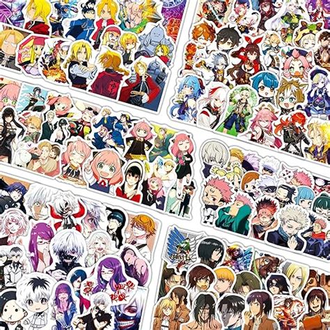 Amazon 640 calcomanías de anime mezcladas con 16 temas de anime