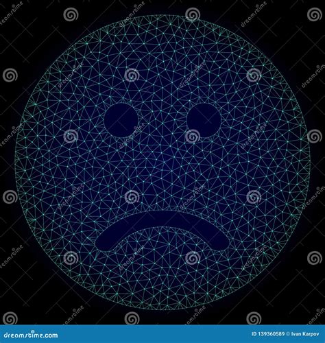 Sad Smiley Polygonal Frame Vector Mesh Illustration Stock Vector