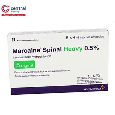 ChÍnh HÃng Thuốc Marcaine Spinal Heavy 05 Thuốc Dùng Cho Gây Tê