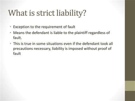 Strict Liability And Torts And Public Policy Ppt Download