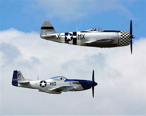 P-47 Thunderbolt & P-51 Mustang Fighters Photo Print for Sale