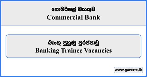 Banking Trainee Vacancies 2024 Commercial Bank Gazettelk