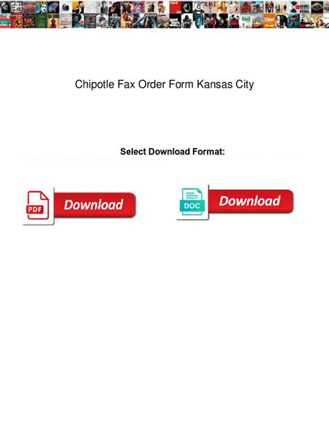 Fillable Online Chipotle Fax Order Form Kansas City Chipotle Fax Order